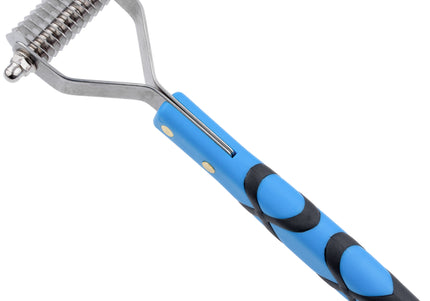 Groom Professional Coat Rake Medium – 12 Hook Trimmer with Ergonomic Plastic Handle, 2.5mm Spacing