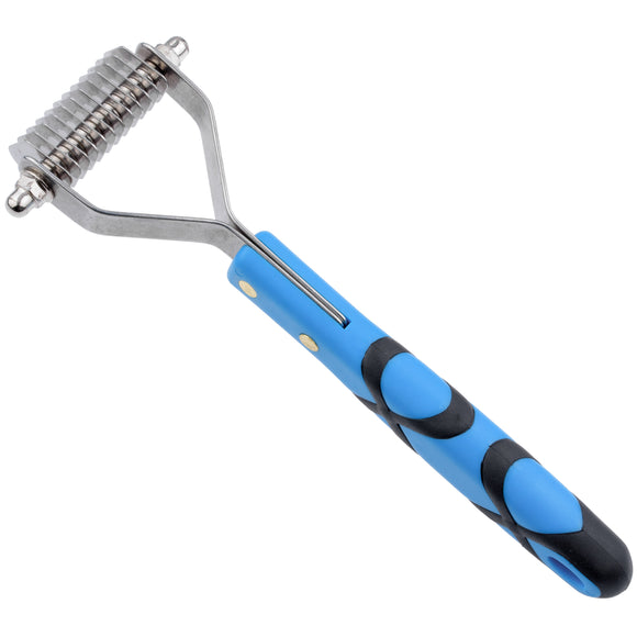 Groom Professional Coat Rake Medium – 12 Hook Trimmer with Ergonomic Plastic Handle, 2.5mm Spacing