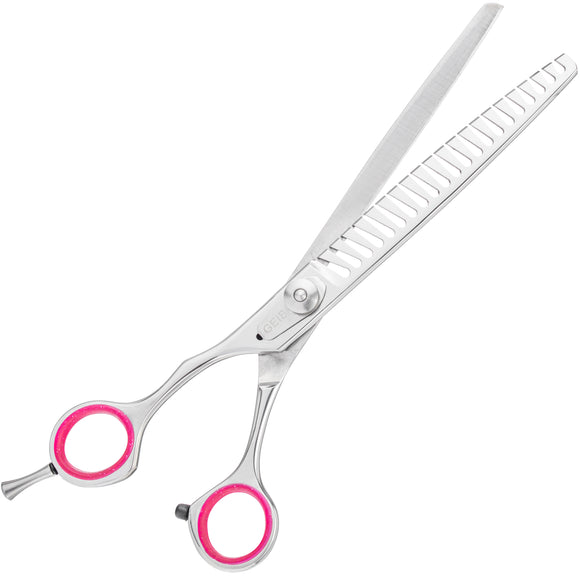 Geib Gator Lefty Chunker 7.5" Thinning Shears – Japanese Stainless Steel, 21 Teeth, Left-Handed Design