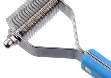 Groom Professional Coat Rake Extra Fine – 20 Hook Trimmer with Plastic Handle, 1.5mm Spacing