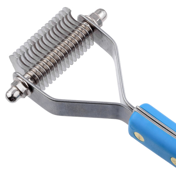 Groom Professional Coat Rake Extra Fine – 20 Hook Trimmer with Plastic Handle, 1.5mm Spacing