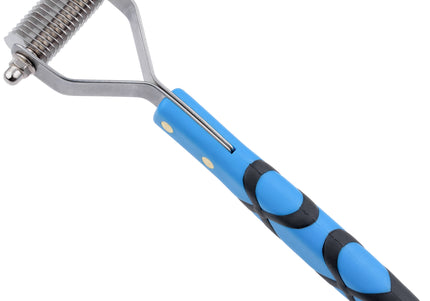 Groom Professional Coat Rake Extra Fine – 20 Hook Trimmer with Plastic Handle, 1.5mm Spacing