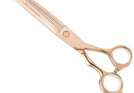 Chris Christensen Adalynn Rose Convex Thinning Shears – 7" Japanese Titanium Steel, 49 Teeth, Professional Precision