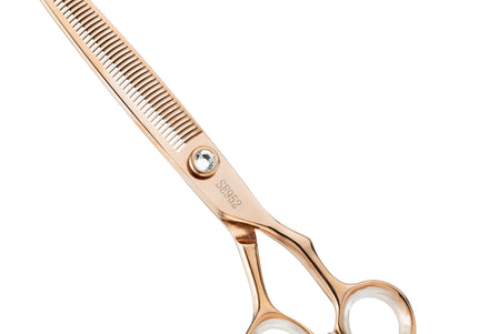 Chris Christensen Adalynn Rose Convex Thinning Shears – 7" Japanese Titanium Steel, 49 Teeth, Professional Precision