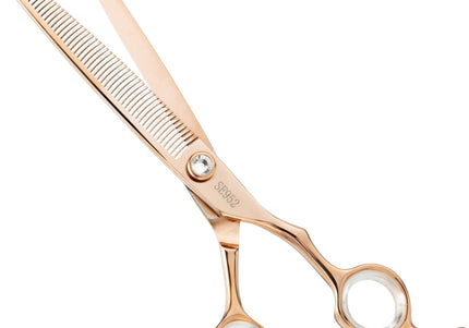 Chris Christensen Adalynn Rose Convex Thinning Shears – 7" Japanese Titanium Steel, 49 Teeth, Professional Precision