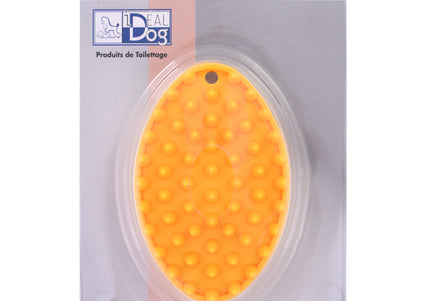 Chadog Rubber Grooming Brush 7x11cm – Flexible Gentle Bristles, Easy-Clean Design