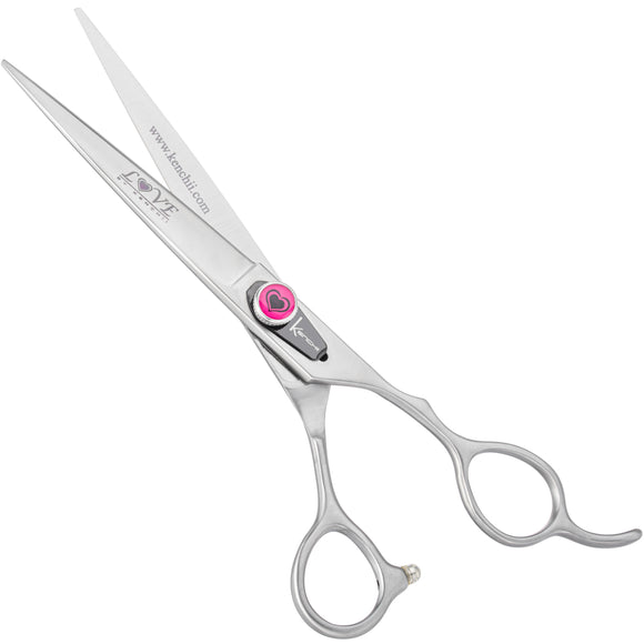 Kenchii Love Straight Grooming Scissors – 7" Ergonomic Handle, Professional Precision