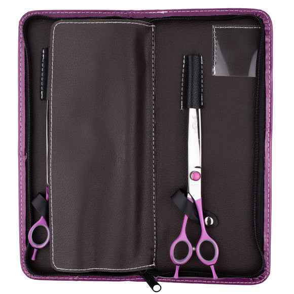 Geib Gator Gear Set 8" – Professional Scissors and Thinning Shears with Curved Handles, 3 Piece Kit