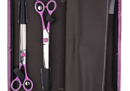 Geib Gator Gear Set 8" – Professional Scissors and Thinning Shears with Curved Handles, 3 Piece Kit