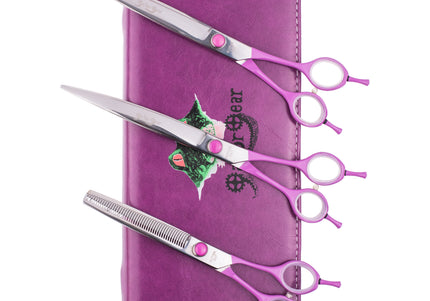 Geib Gator Gear Set 8" – Professional Scissors and Thinning Shears with Curved Handles, 3 Piece Kit