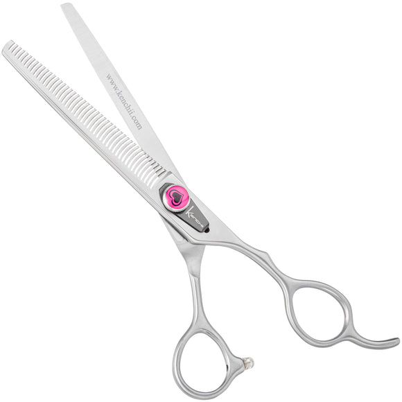 Kenchii Love Blenders 7" Thinning Shears – Single-Sided, 46 Micro-Grind Teeth, Precision Finish