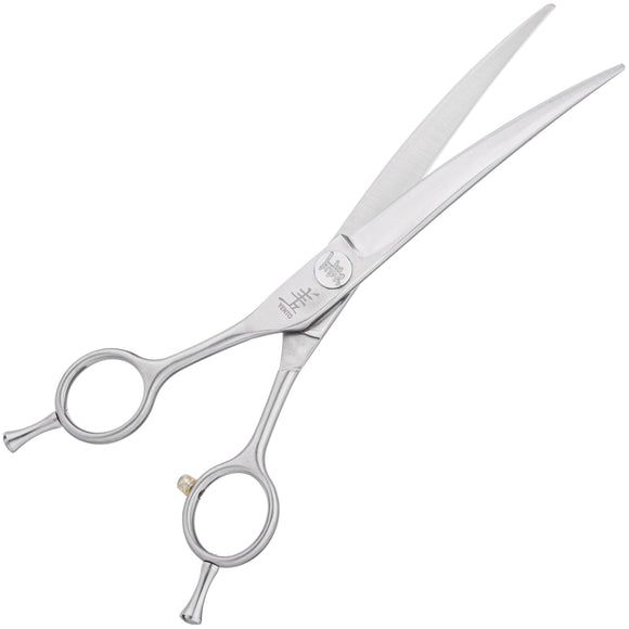 Yento Fanatic Series Lefty Curved Scissors 7 Inch – Carbon Stainless Steel, Professional Grade