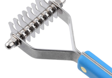 Groom Professional Coat Rake – Coarse Hook Trimmer with Plastic Handle, 8 Hooks, 5mm Spacing