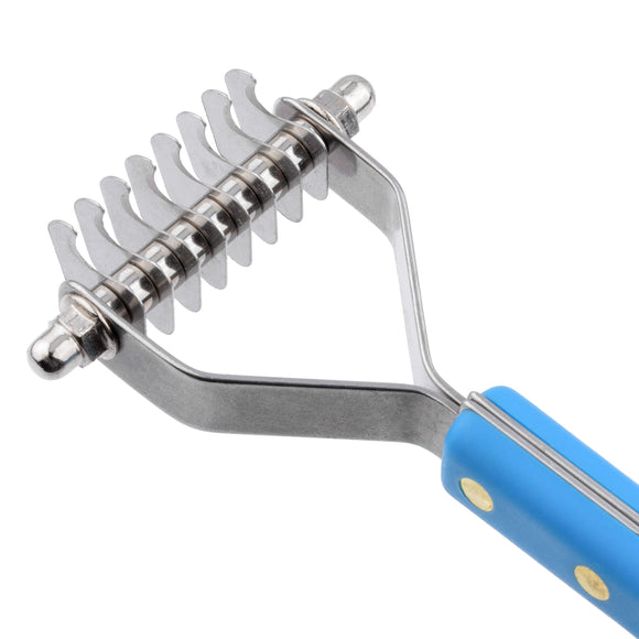 Groom Professional Coat Rake – Coarse Hook Trimmer with Plastic Handle, 8 Hooks, 5mm Spacing