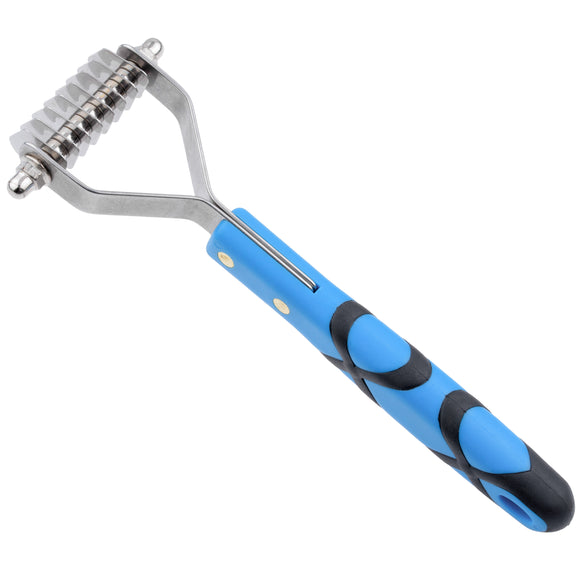 Groom Professional Coat Rake – Coarse Hook Trimmer with Plastic Handle, 8 Hooks, 5mm Spacing