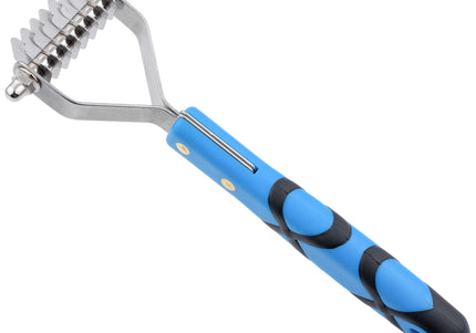 Groom Professional Coat Rake – Coarse Hook Trimmer with Plastic Handle, 8 Hooks, 5mm Spacing