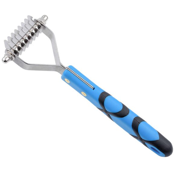 Groom Professional Coat Rake – Coarse Hook Trimmer with Plastic Handle, 8 Hooks, 5mm Spacing