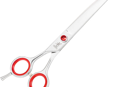 Yento Prime Left Curved Grooming Scissors 7.5in – Japanese Steel, Ergonomic Design