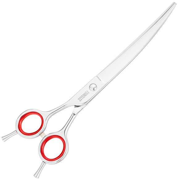 Yento Prime Left Curved Grooming Scissors 7.5in – Japanese Steel, Ergonomic Design