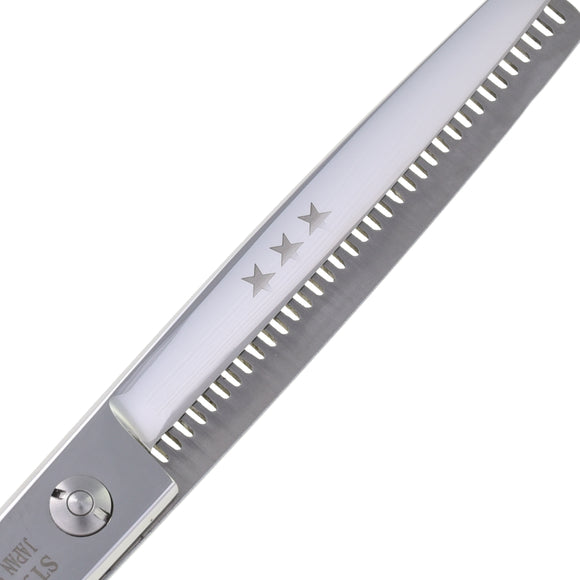 Shernbao Three Star Thinner 6.5" Grooming Scissors – Hardened Steel, Single-Sided, 36 Teeth