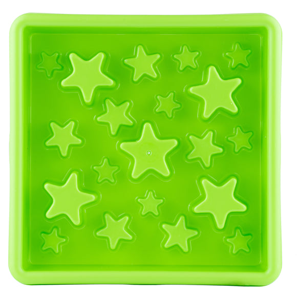 Eat Slow Live Longer Star Square Dog Bowl 30cm – Red, Anti-Gulping Design with Star Pattern