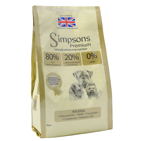 Simpsons Premium 80/20 Mix Fish Adult Dog Food – High Protein, Grain-Free Recipe, 2kg