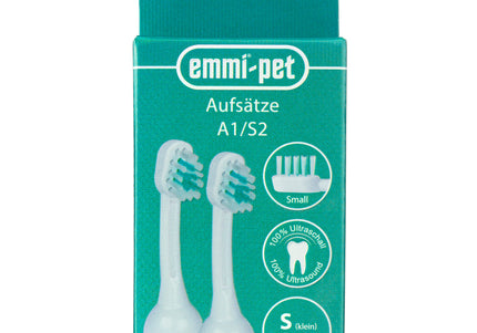 Emmi-Pet Ultrasonic Brush Heads S – Small Replacement Heads, 2 Pack, Gentle Cleaning