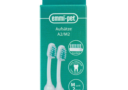 Emmi-Pet Ultrasonic Brush Heads M – Replaceable Large Heads, 2 Pack, Gentle Cleaning
