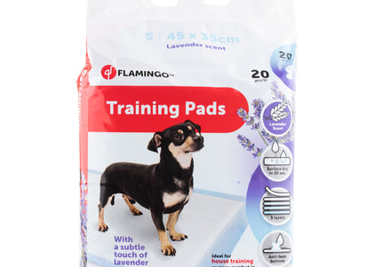 Flamingo Training Pads Lavender S – Hygienic Absorbent Mats with Lavender Scent, 20 Pack