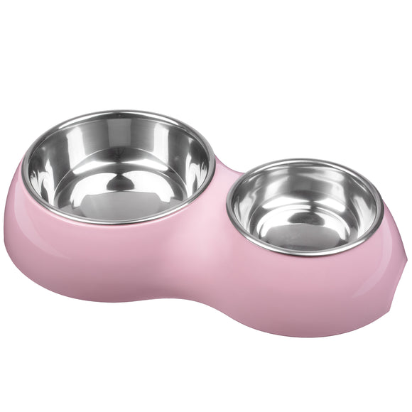 Flamingo Royal Doblo Double Bowl – Non-Slip Ivory Feeding Set with Stable Base
