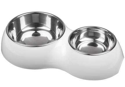 Flamingo Royal Doblo Double Bowl – Non-Slip Ivory Feeding Set with Stable Base