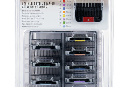 Wahl Stainless Steel Snap-On Blade Attachments Set – 8 Durable Color-Coded Guides