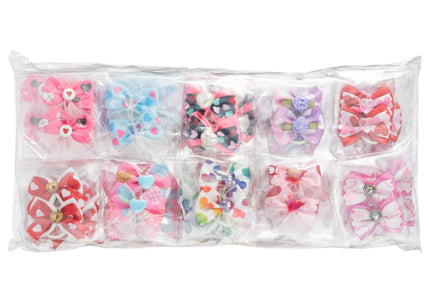 Groom Professional Love Heart Grooming Bows – Heart-Shaped Decorative Set, 100 Pack