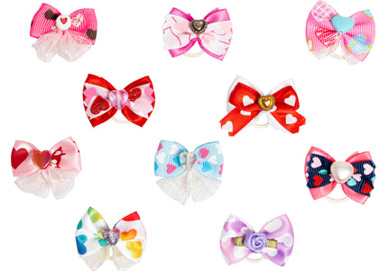 Groom Professional Love Heart Grooming Bows – Heart-Shaped Decorative Set, 100 Pack