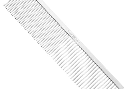 Greyhound Metal Grooming Comb – Long Teeth, 50/50 Spacing, 19cm, Durable Finish