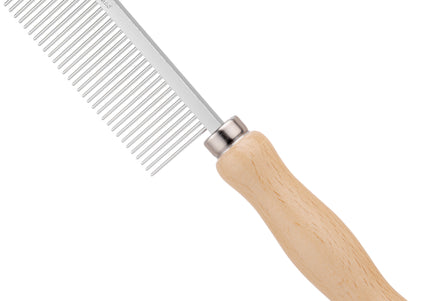 HPP Wooden Handle Grooming Comb – Medium Width, Durable and Comfortable Design