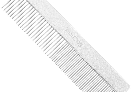 Chadog Carbon Steel Grooming Comb 16cm – Dual Tooth Spacing, Durable Finish