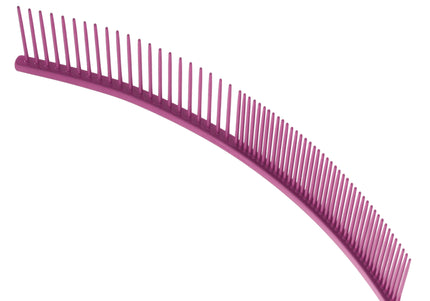 Show Tech Curved Finishing Comb 19cm – Mixed Pin Spacing, Ergonomic Purple Design