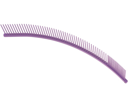 Show Tech Curved Grooming Comb 25cm – Lightweight Purple Finishing Tool with Mixed Pin Spacing