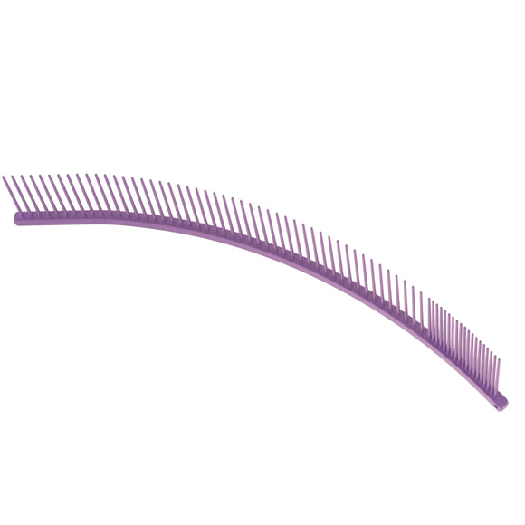 Show Tech Curved Grooming Comb 25cm – Lightweight Purple Finishing Tool with Mixed Pin Spacing