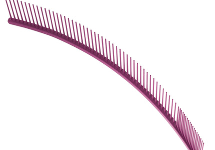 Show Tech Curved Grooming Comb 25cm – Lightweight Purple Finishing Tool with Mixed Pin Spacing