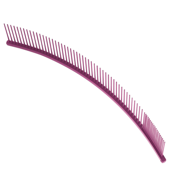 Show Tech Curved Grooming Comb 25cm – Lightweight Purple Finishing Tool with Mixed Pin Spacing