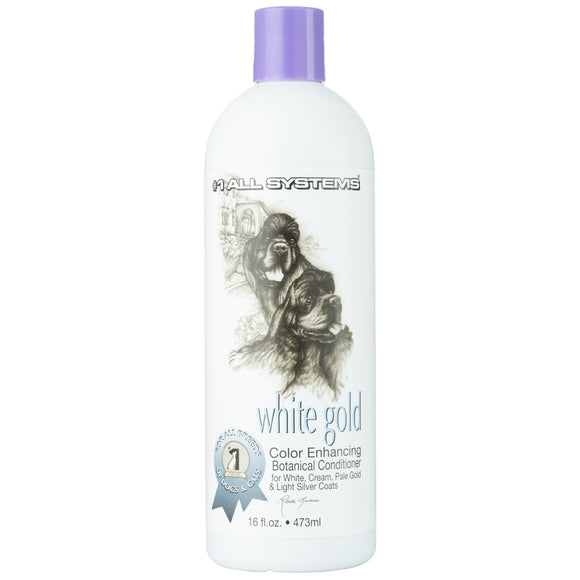 1 All Systems Color Enhancing Botanical Conditioner White Gold 473ml – Brightening Formula for Silver and Platinum Coats