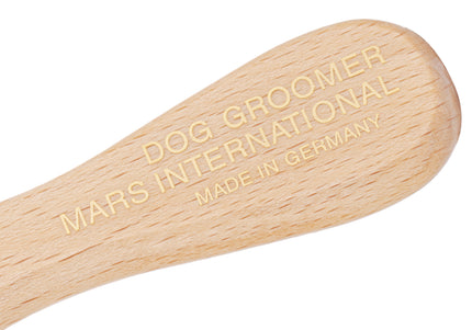 Mars Professional Grooming Brush – Solid Metal Pin Brush with Wooden Handle, Large Size
