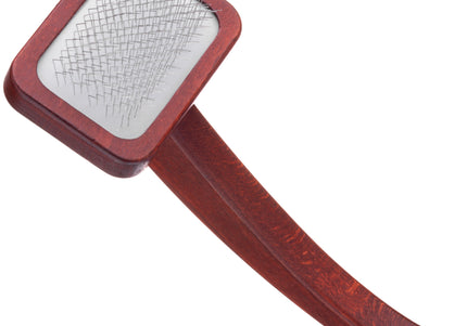 Maxi-Pin Slicker Brush Small – Solid Beech Wood Poodle Brush with Comfortable Handle