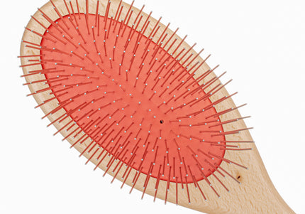 Mars Professional Grooming Brush – Solid Metal Pin Brush with Wooden Handle, Large Size