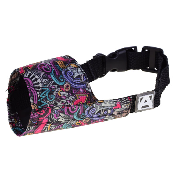 Artero Stamped Music Muzzle – Colorful Adjustable Dog Muzzle with Secure Strap, Medium Size
