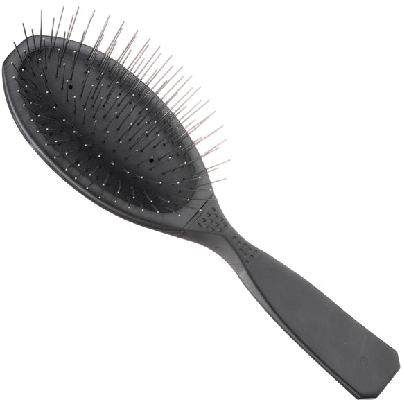 Show Tech Ultra-Pro Black Long Pin Brush – Large Medium-Hard Grooming Brush with Long Metal Pins