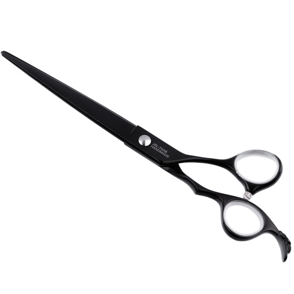 Jargem Black Skull Scissors 7" – Straight Grooming Shears with Black Coating and Decorative Handle