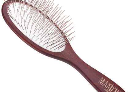 Maxi Pin Small Oval Grooming Brush – 27mm Metal Pins, Ideal for Long Coats